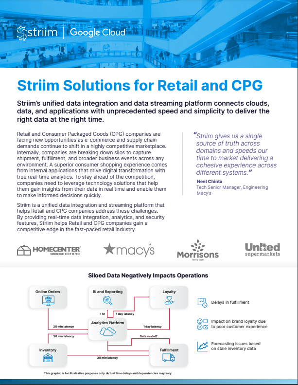 Striim for Retail and CPG